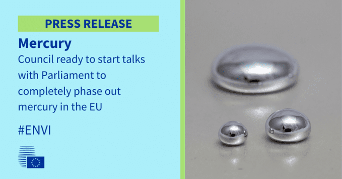 El Consejo está dispuesto a eliminar el uso del mercurio en la UE