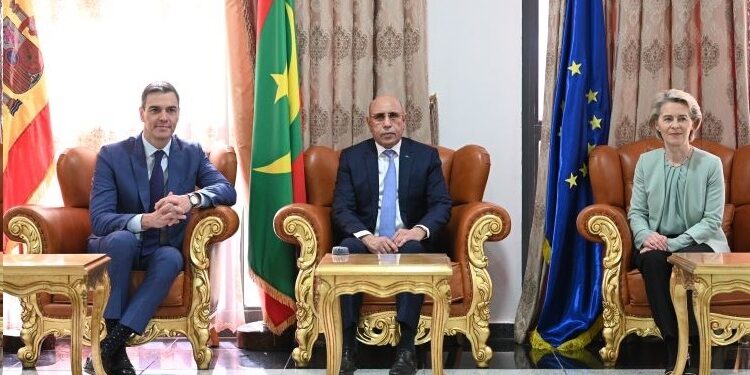 Von der Leyen y Sánchez reafirman la cooperación migratoria y de seguridad con Mauritania