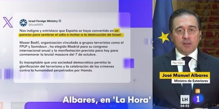 Albares responde que está “fuera de todo lugar” acusar a España de “incitar a la destrucción de Israel”