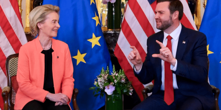 Vance asegura a Von der Leyen que EE.UU. ‘se preocupa por Europa’ en un encuentro marcado por las tensiones comerciales