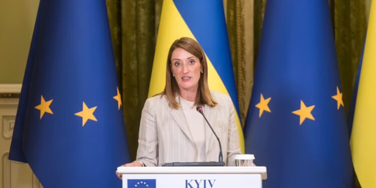 La presidenta Metsola reafirma en Kiev el continuo apoyo del Parlamento Europeo a Ucrania