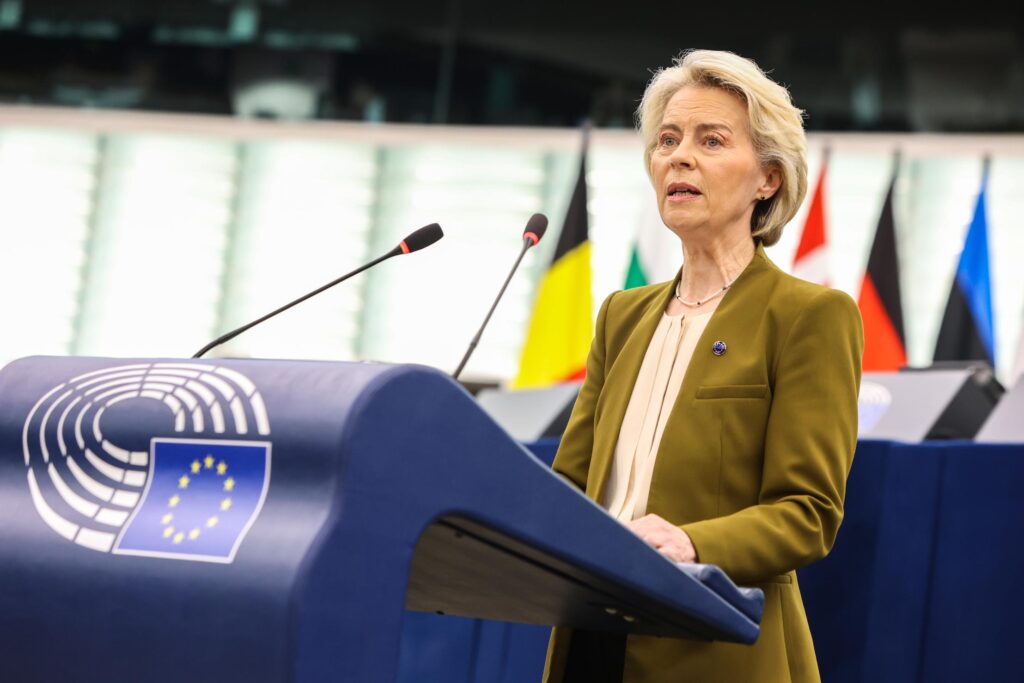 Von der Leyen durante el discurso del estado de la Unión 2025