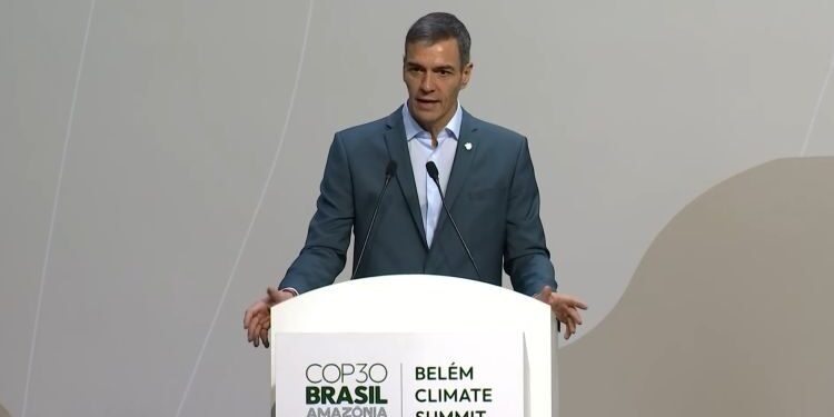 Sánchez anuncia en la COP30 una nueva contribución española de 45 millones de euros al “multilateralismo climático”