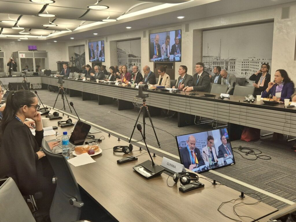Reunión de la Asamblea Mundial de la Salud con representantes de varios países
