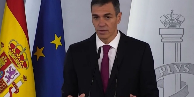 Pedro Sánchez durante una comparecencia sobre el hantavirus en Moncloa