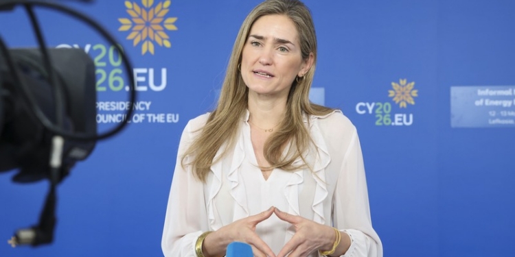 Sara Aagesen Muñoz hablando sobre la transición energética en la UE