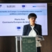 Marta Kos hablando sobre la ampliación de la Unión Europea en un evento