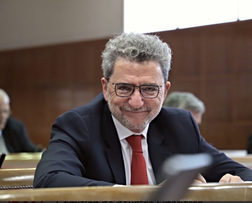 Antonio Gutiérrez Limones, vicepresidente del Consejo de Europa, sonriendo en una reunión.