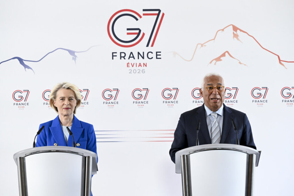 António Costa y Ursula von der Leyen en la cumbre del G7 en Évian