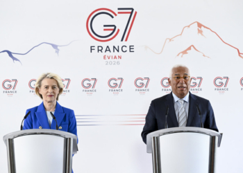 António Costa y Ursula von der Leyen en la cumbre del G7 en Évian
