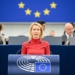 Kaja Kallas hablando en el Parlamento Europeo sobre comercio y asentamientos ilegales.
