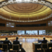 Reunión de ministros de Economía y Finanzas de la UE en un gran salón