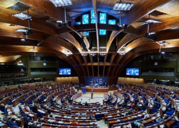 Vista del hemiciclo de la Asamblea Parlamentaria del Consejo de Europa