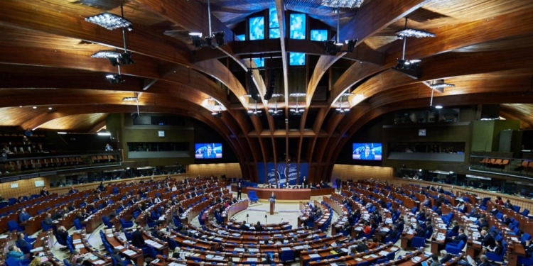 Vista del hemiciclo de la Asamblea Parlamentaria del Consejo de Europa