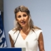Yolanda Díaz hablando en un evento de la OIT