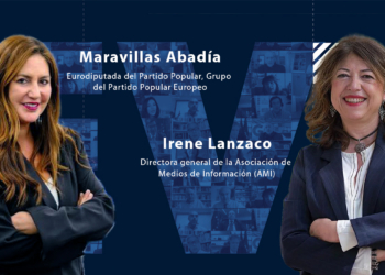 Maravillas Abadía e Irene Lanzaco durante una entrevista sobre inteligencia artificial.