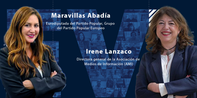 Maravillas Abadía e Irene Lanzaco durante una entrevista sobre inteligencia artificial.