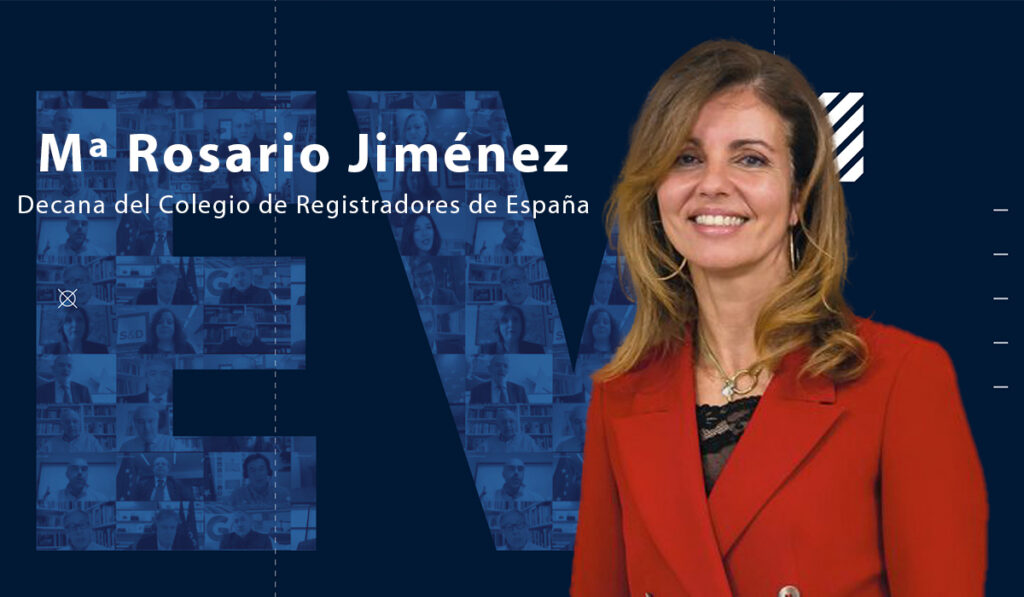 María Rosario Jiménez, decana del Colegio de Registradores de España, en una entrevista