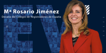 María Rosario Jiménez, decana del Colegio de Registradores de España, en una entrevista