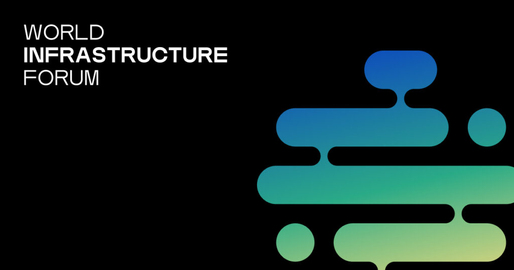 Logo del World Infrastructure Forum sobre fondo negro