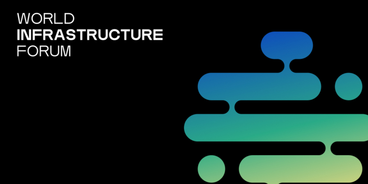 Logo del World Infrastructure Forum sobre fondo negro