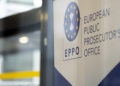 Logotipo de la Fiscalía Europea en un evento oficial