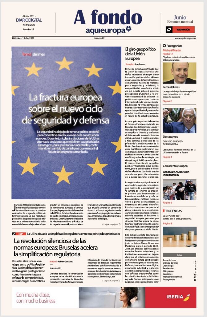 Portada de la publicación A fondo sobre Europa en junio de 2026