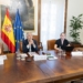 Reunión de ministros de Interior de la UE con banderas de España y Europa